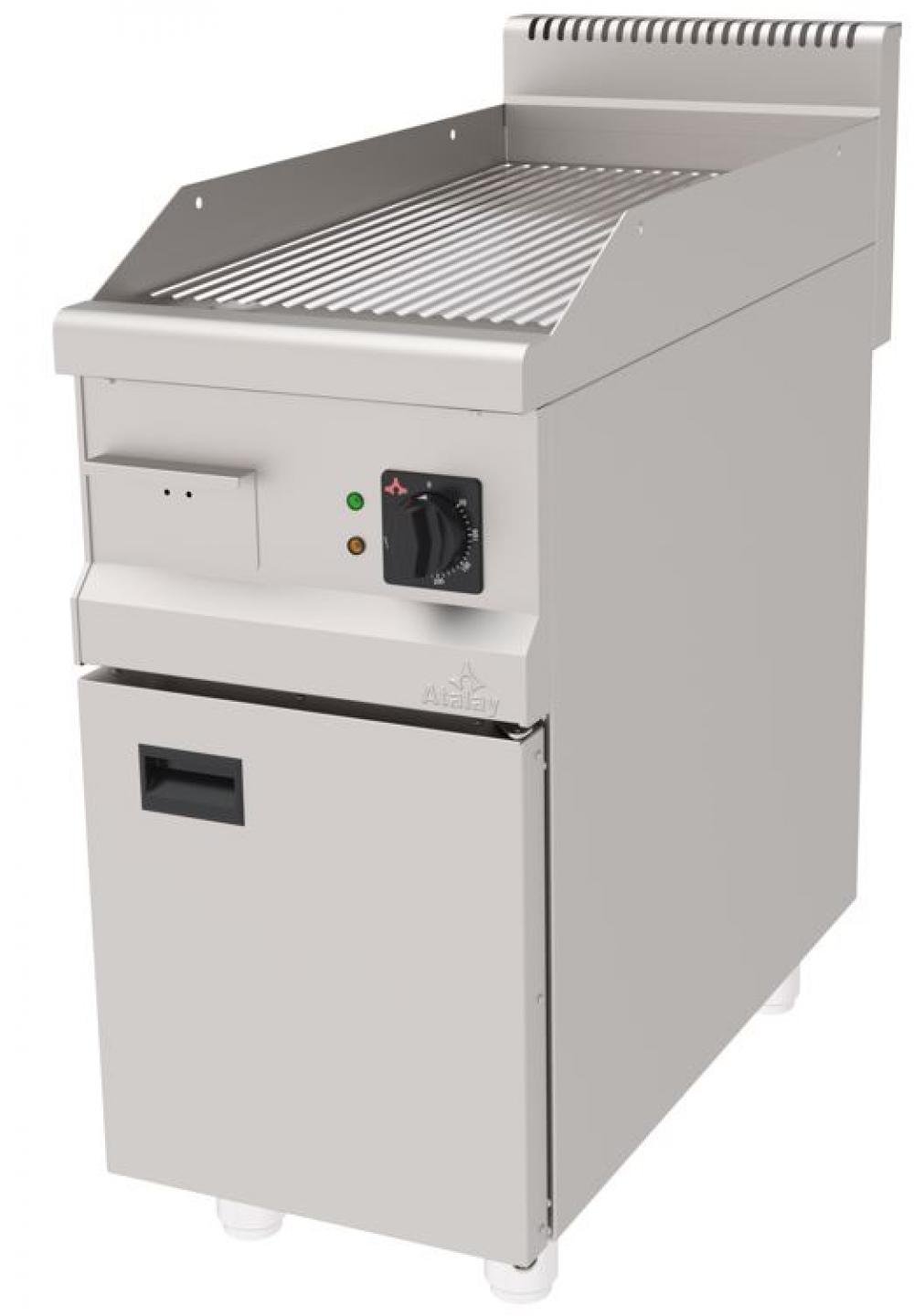  ATALAY 900 Seri Dolaplı Nervürlü Krom Kaplı Elektrikli Izgara 400x900x850
