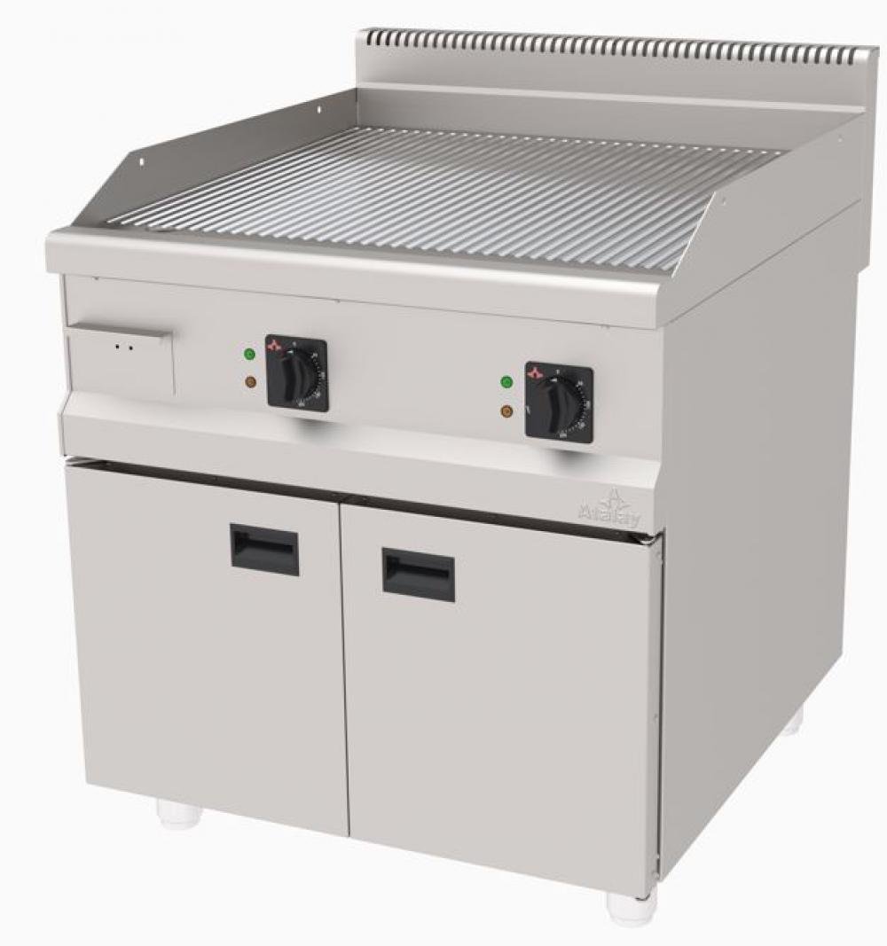 ATALAY 900 Seri Dolaplı Nervürlü Krom Kaplı Elektrikli Izgara 800x900x850