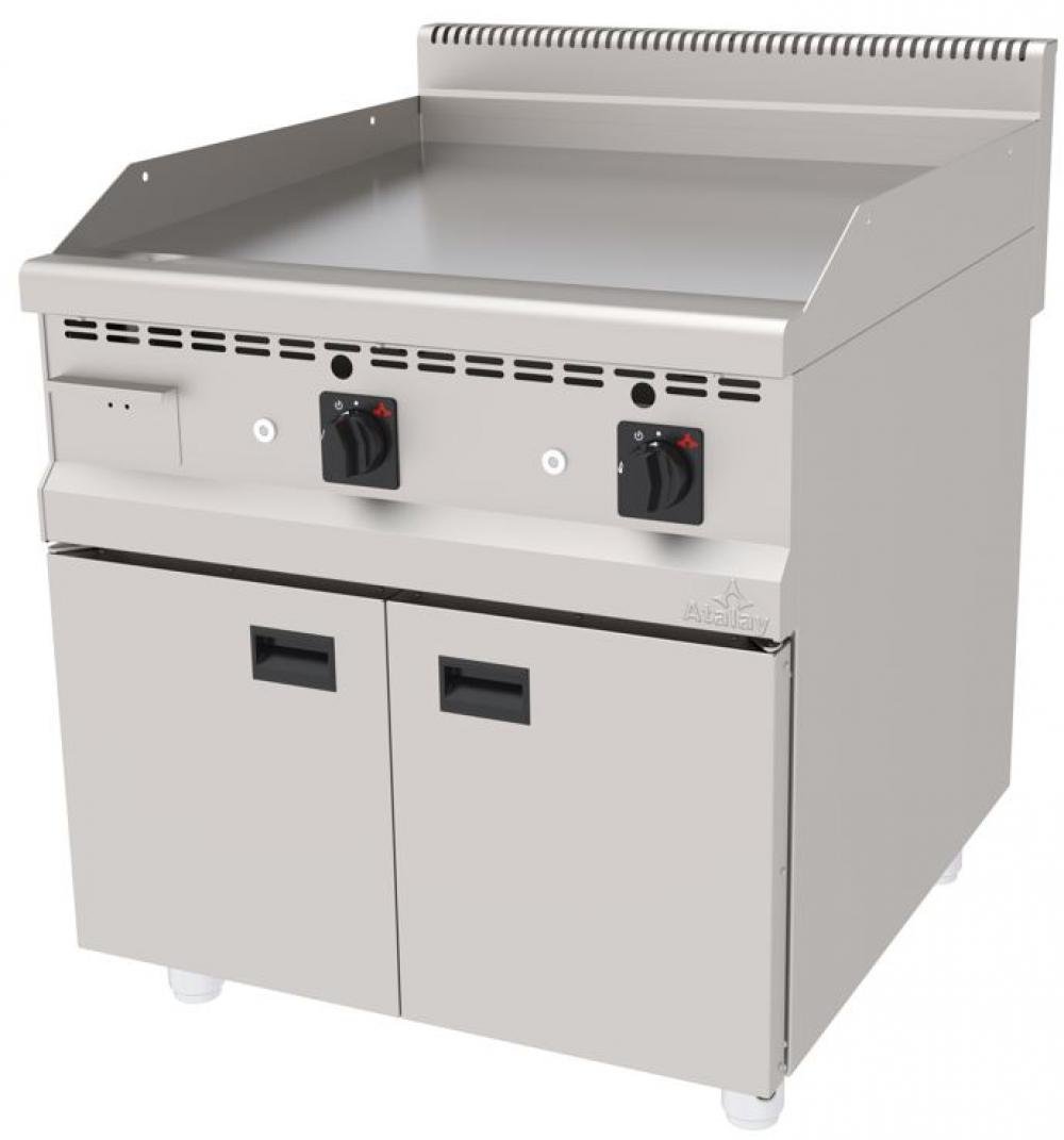 ATALAY 900 Seri Düz Dolaplı Krom Kaplı Gazlı&Lpg Izgara 800x900x850