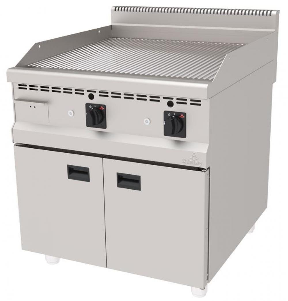 ATALAY 900 Seri Nervürlü Dolaplı Krom Kaplı Gazlı&Lpg Izgara 800x900x850
