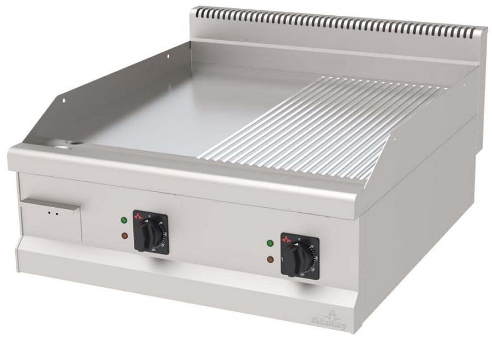ATALAY 900 Seri Nervürlü + Düz Krom Kaplı Elektrikli Izgara 800x900x300