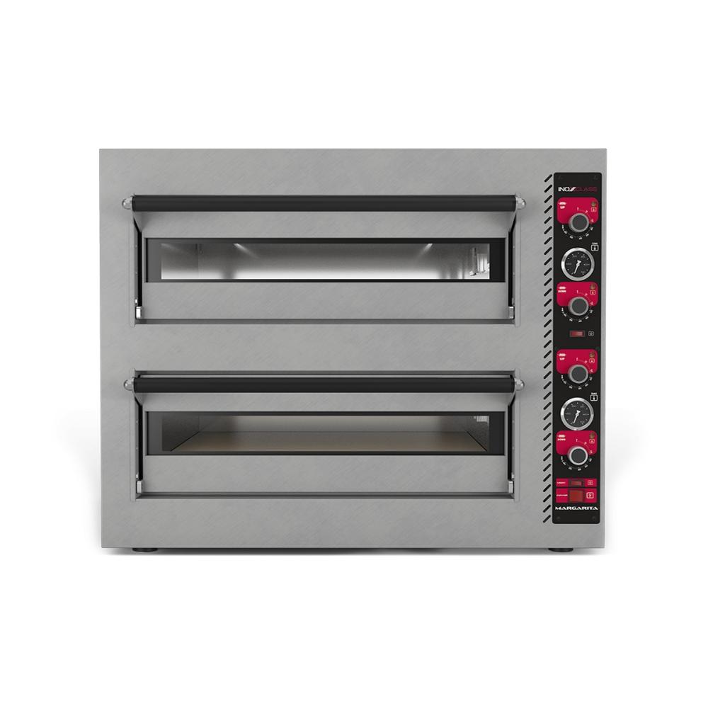 INOKSCLASS Margarita Elektrikli Taş Tabanlı Çift katlı Pizza Fırını 33 cm x 8 Pizza