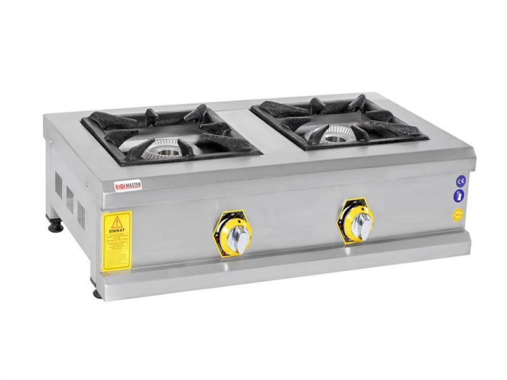 INOX MASTER İKİLİ SET ÜSTÜ OCAK GAZLI 100x50x25