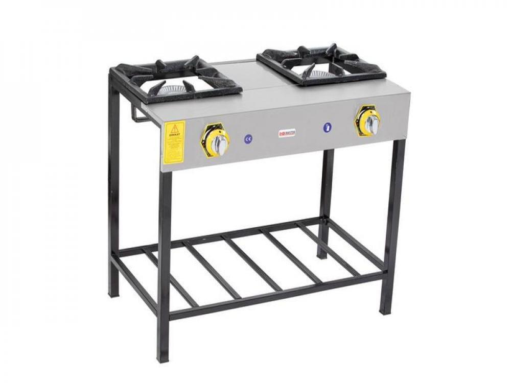 INOX MASTER İKİLİ YÜKSEK AYAK LOKANTA OCAĞI GAZLI 86x45x70 