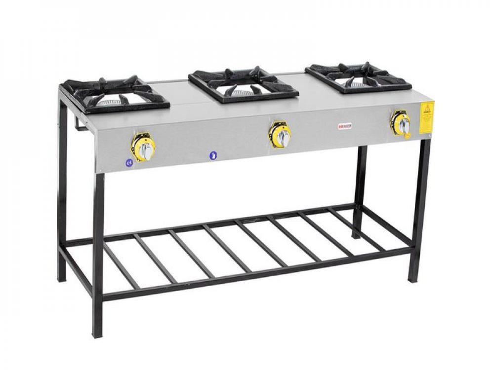 INOX MASTER ÜÇLÜ YÜKSEK AYAK LOKANTA OCAĞI GAZLI 139x45x70 